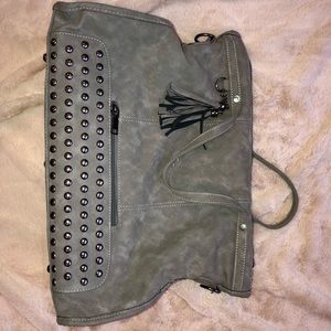 ‘Bolish’ grey studded purse